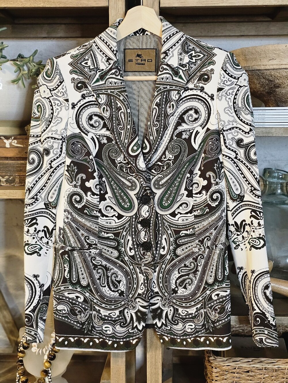 Vintage ETRO Milano Paisley Blazer Italian Made Size 42 Designer Jacket